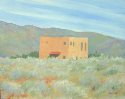 New Mexico, Adobe with Red Awning.30x24.JPG